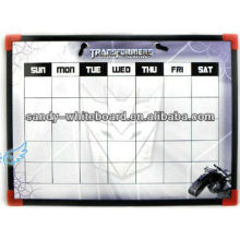 white magnetic board with plastic frame